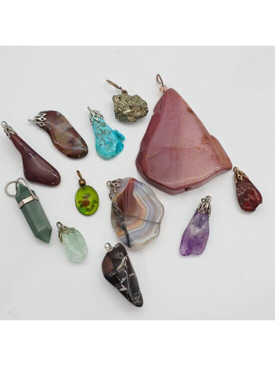 Mexico Jewelry - Mixed Gemstone Pendant Lot For Jewelry Making Or Crafting